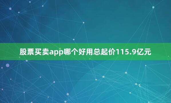 股票买卖app哪个好用总起价115.9亿元